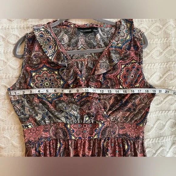 Nina Leonard Sleeveless Front Wrap Maxi Dress Women’s Size Large - Picture 15 of 16